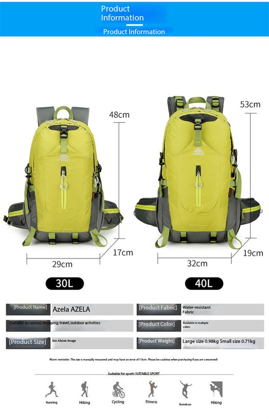 Mochila de Trekking AZELA Electron 40L - Blanco y Azul Marino para Senderismo y Viajes - Image 24