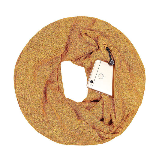 Bufanda Pareja Otoño Invierno Dorado Plateado con Bolsillo Cremallera