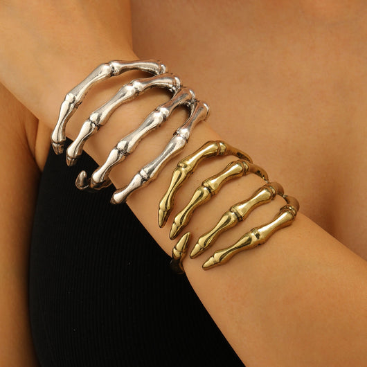 Pulsera Calavera Hueca con Pata Retro para Mujer - Image 25