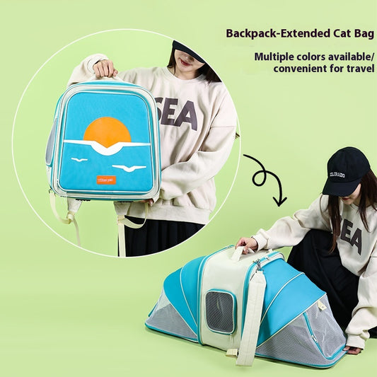 Mochila Expandible para Gatos - Bolsa de Viaje para Mascotas Grandes
