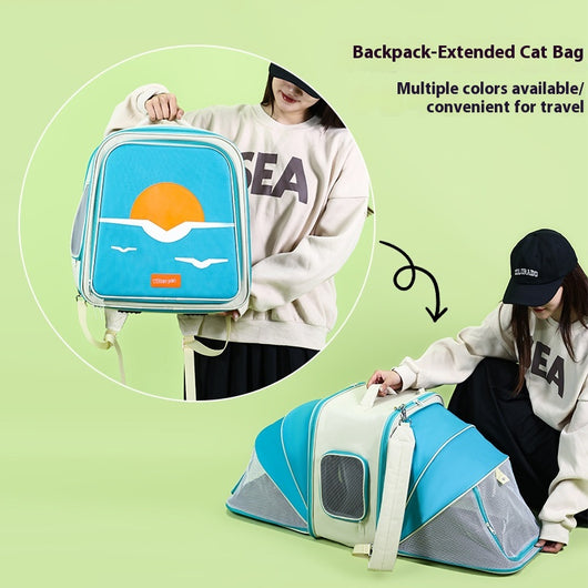 Mochila Expandible para Gatos - Bolsa de Viaje para Mascotas Grandes