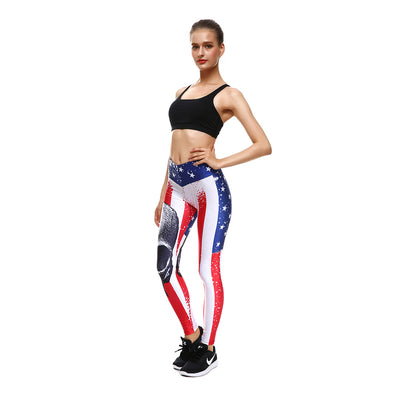 Leggings Ajustados Estampado Estrella Vertical para Mujer