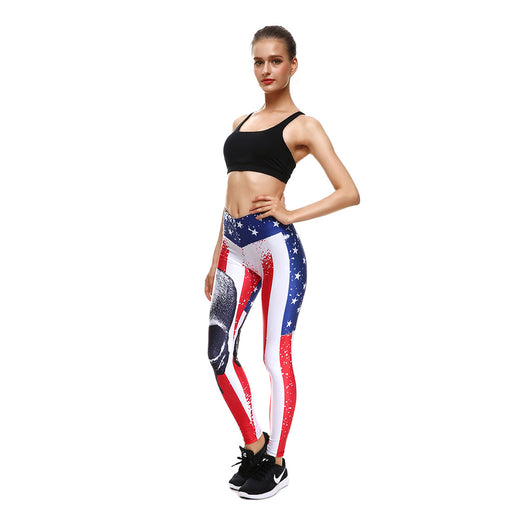 Leggings Ajustados Estampado Estrella Vertical para Mujer