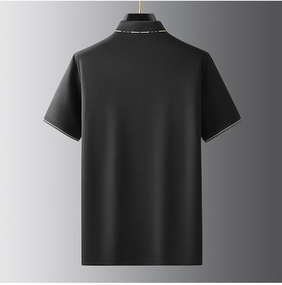 Polo Oversize de Seda Helada para Hombre - Manga Corta con Solapa Relajada - Image 4