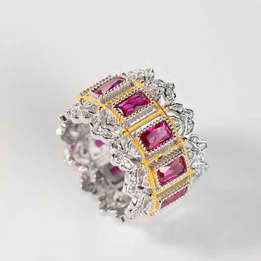 Anillo de Plata con Baño de Oro y Circonitas Brillantes - Image 5
