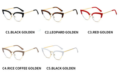 Gafas Elegantes Marco Grande Metal Mitad Inferior - Image 31