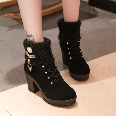 Botas Martin para Mujer - Tacón Alto Cálido Otoño Invierno - Image 4