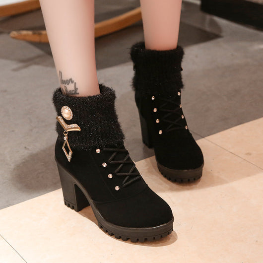 Botas Martin para Mujer - Tacón Alto Cálido Otoño Invierno - Image 4