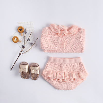 Conjunto de Bebé: Blusa Manga Larga con Shorts Volantes - Image 4