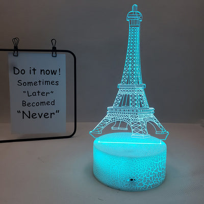 Lámpara de Mesa Torre Eiffel 3D con 7 Colores Ajustables - Image 9