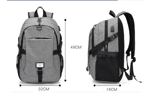 Mochila Multifuncional Unisex con Carga USB para Viajes y Trabajo - Image 14