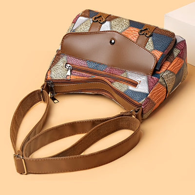 Bolso de Hombro Retro Patchwork Multicolor - Estilo Versátil All-Match - Image 4