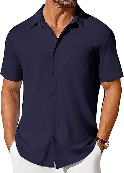 Camisa Casual de Manga Corta Resistente a Arrugas para Hombre - Image 14