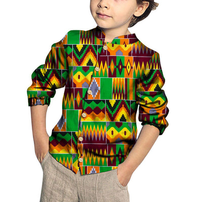 Camisa de Algodón para Niño con Estampado y Patchwork Moderno - Image 20