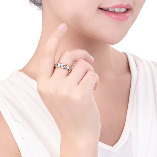 Anillo de Compromiso Bicolor Circón - Joyería Elegante para Mujeres - Image 2