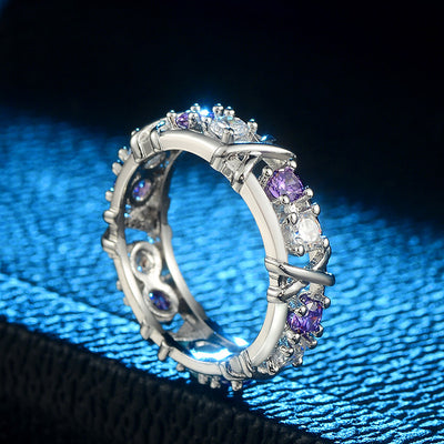 Anillo de Compromiso Bicolor Circón - Joyería Elegante para Mujeres - Image 4