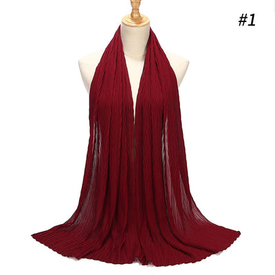 Hijab Chiffón Plisado con Efecto Perla - Capa Versátil - Image 19