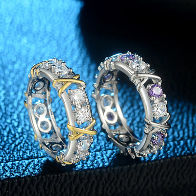Anillo de Compromiso Bicolor Circón - Joyería Elegante para Mujeres