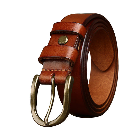 Cinturón de Moda Retro para Hombre con Hebilla de Cobre 3.3CM - Image 5