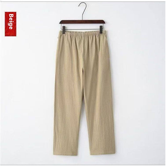 Pantalones de Lino Hombre Corte Recto Retro Sueltos - Image 9