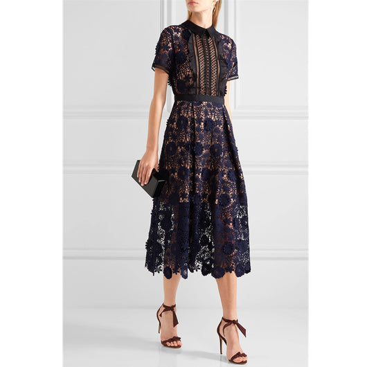 Vestido Largo de Manga Corta