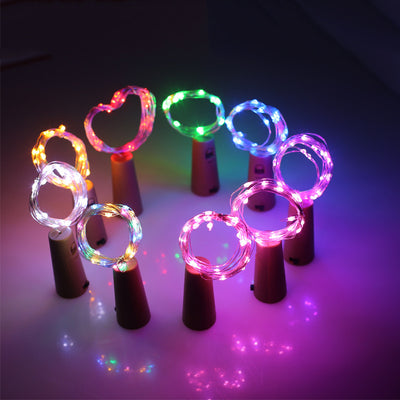 Guirnalda de Luces LED con Corcho de Vino - 2 Metros, 20 Luces Multicolor