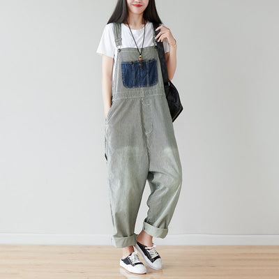Overol Rayado Talla Grande para Mujer - Estilo Coreano Moderno - Image 4