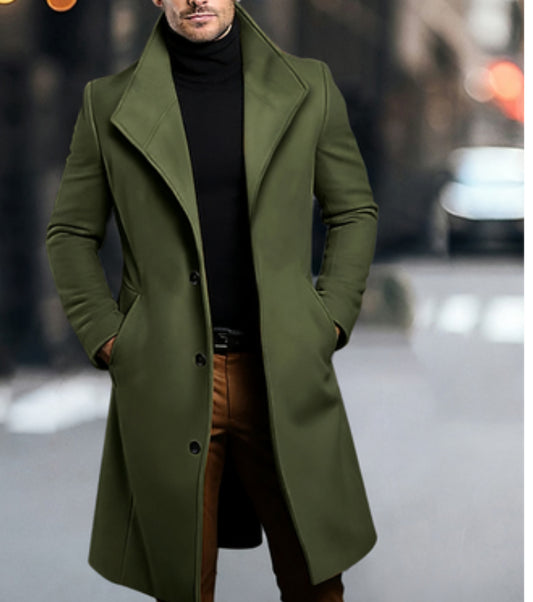 Abrigo Trench de Lana Media Longitud para Hombre - Image 2