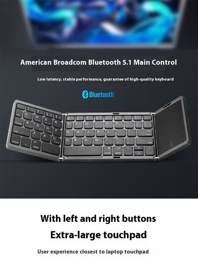Teclado Inalámbrico Plegable con Touchpad para Móvil, Tablet y Laptop - Image 7