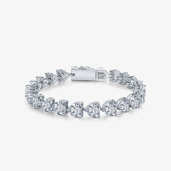Pulsera de Plata Pura con Diamantes de Carbono - Brillo Completo