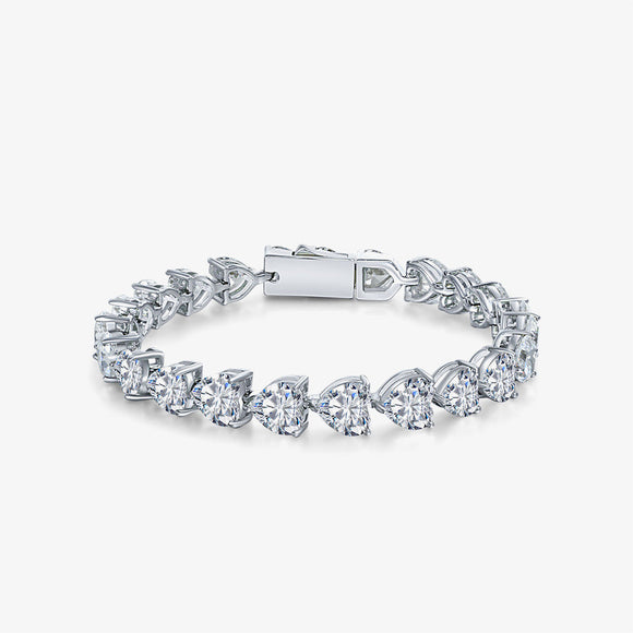 Pulsera de Plata Pura con Diamantes de Carbono - Brillo Completo