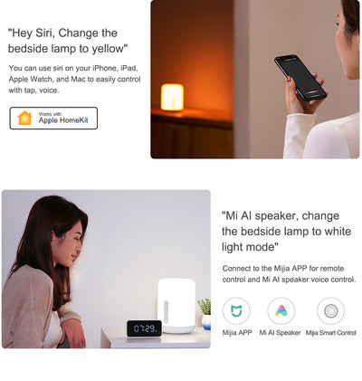 Lámpara Inteligente Xiaomi Bedside 2 - Control por Voz y App - Image 17