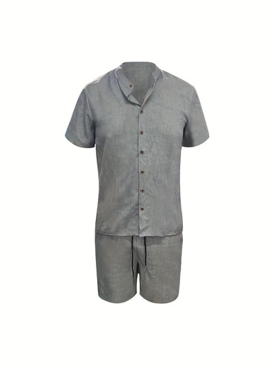 Conjunto de Camisa y Shorts en Algodón-Lino: Comodidad y Estilo - Image 14
