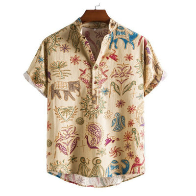 Camisa Casual Talla Grande con Estampado Digital 3D