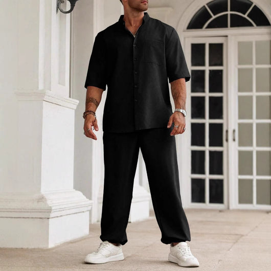 Pantalones Cortos Casuales de Algodón y Lino para Hombre