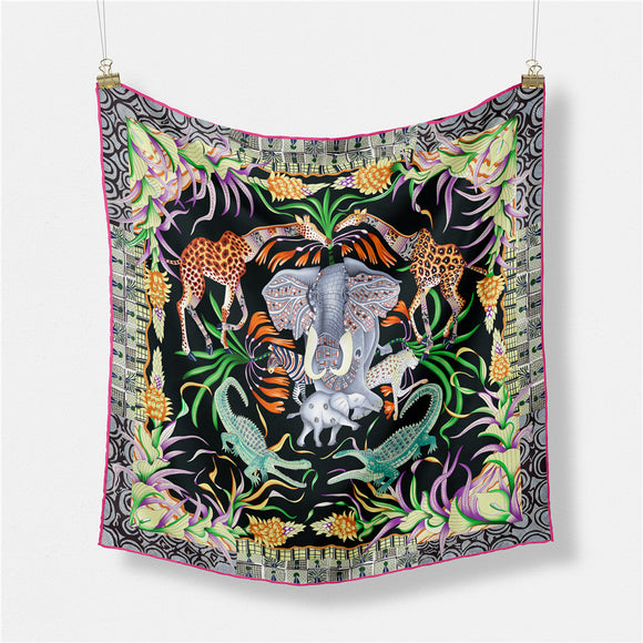 Pañuelo de Seda Estampado Cuadrado para Mujer