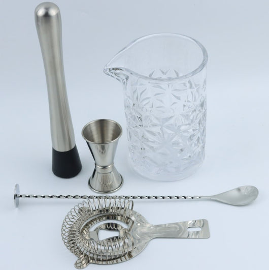 Set Profesional para Cócteles con Colador de Cristal y Coctelera de Acero Inoxidable - Image 9