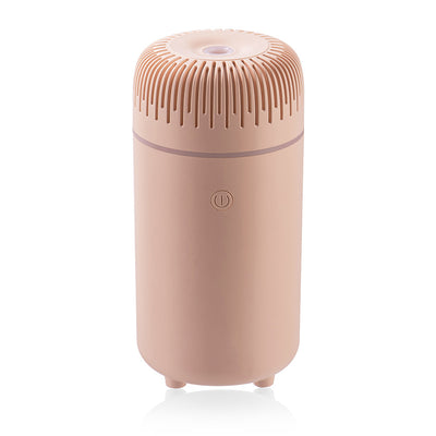 White columnar tabletop water humidifier with a ribbed top and a power button on the front, on a white background. - Image 6