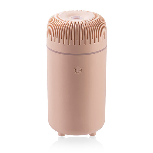 White columnar tabletop water humidifier with a ribbed top and a power button on the front, on a white background. - Image 6