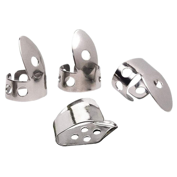 Set de 4 Dedales Metálicos para Guitarra - Protección Profesional