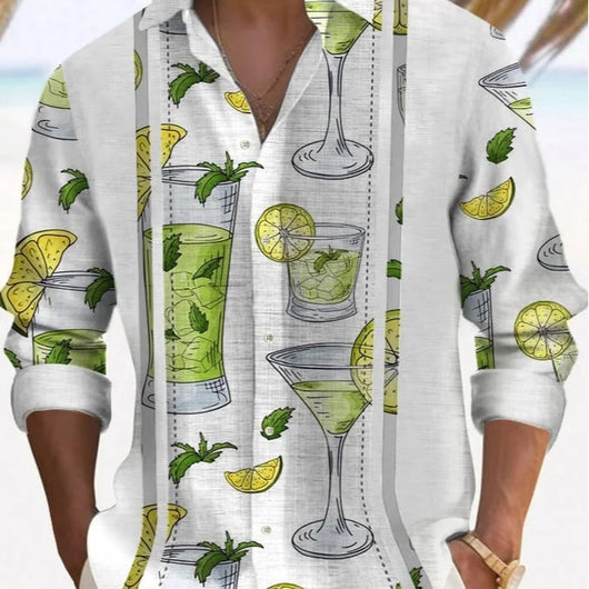 Camisa de Manga Larga con Estampado Degradado para Hombre - Image 2