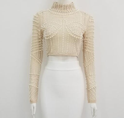 Falda de red con perlas brillantes - Image 5