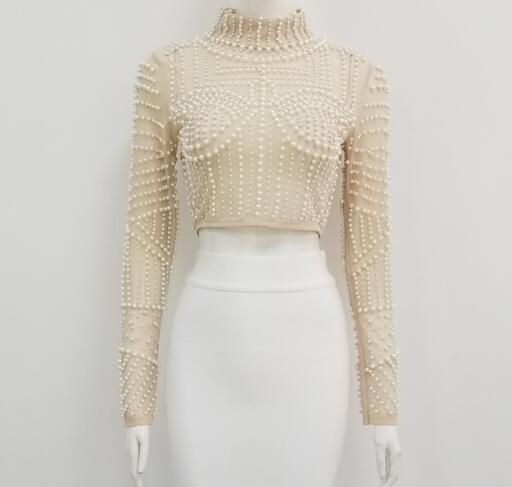 Falda de red con perlas brillantes - Image 5
