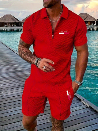 Traje de Baño Casual Retro Cuadros PARIS con Parche Térmico para Hombre - Image 9