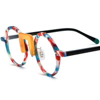Gafas Redondas Unisex con Marco Mixto Multicolor - Image 10