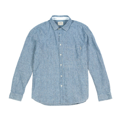 Camisa de Algodón y Lino Manga Larga