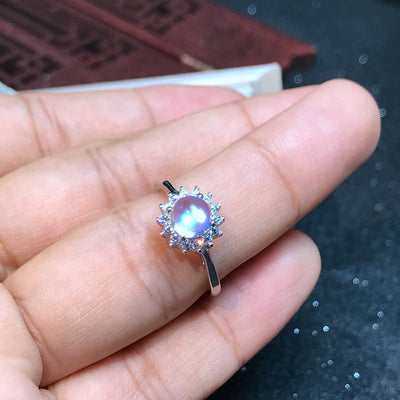 Anillo de Hada de Plata 925 con Piedra de Luna Azul Natural - Image 14