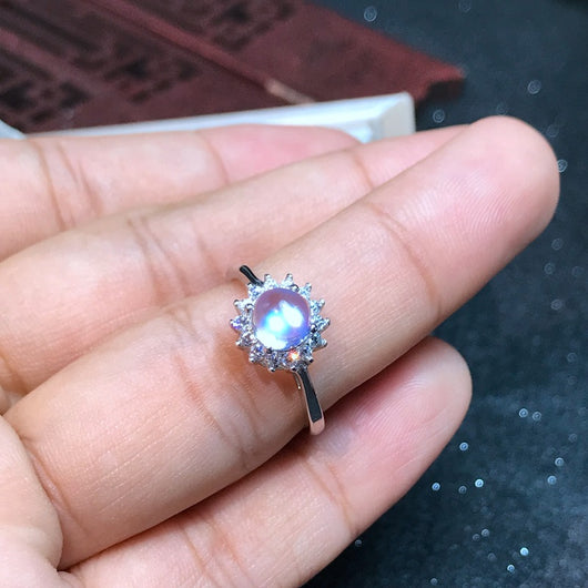 Anillo de Hada de Plata 925 con Piedra de Luna Azul Natural - Image 14