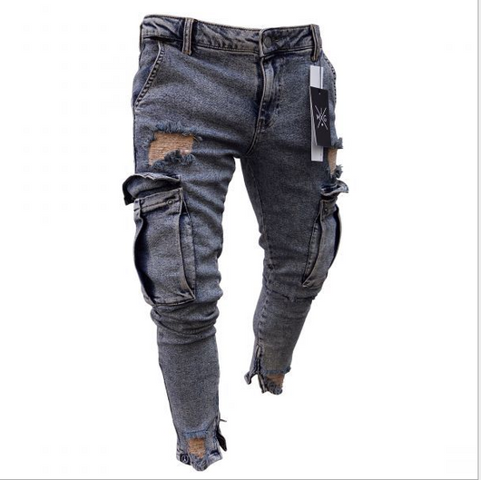Pantalones Vaqueros Cargo con Bolsillos Laterales para Hombre - Image 5