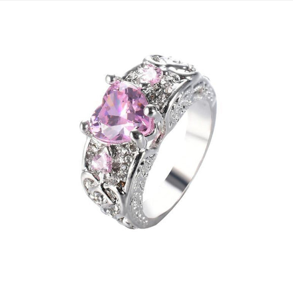 Anillo de Compromiso Princesa Corazón con Rubí